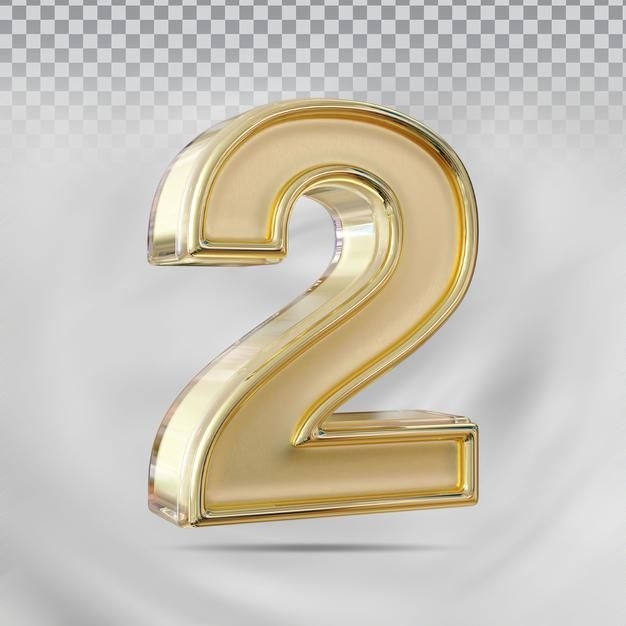 2 Number 3d Png Number 2 3d Golden Two Two Number 2 Number 3d Png Image 