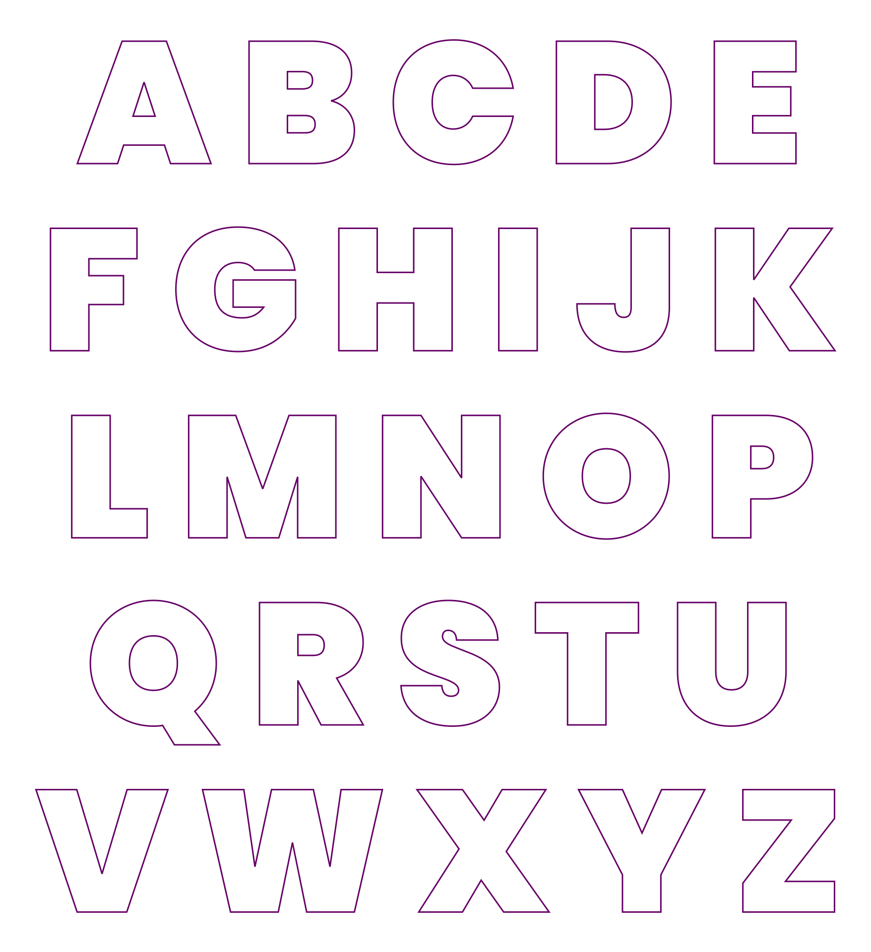 Big Printable Cut Out Letters PDF For Creative Projects