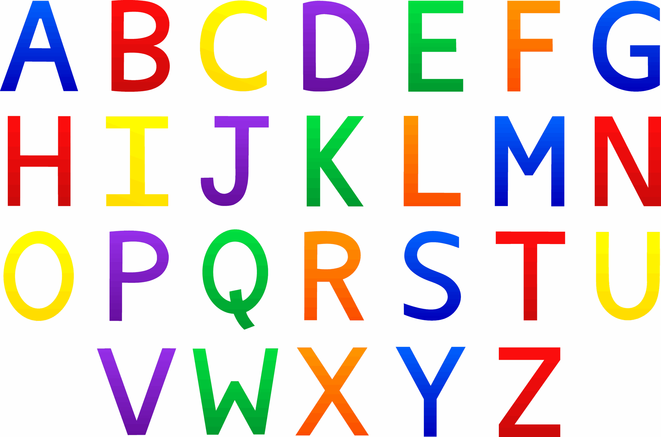 Colorful Alphabet Set Free Clip Art