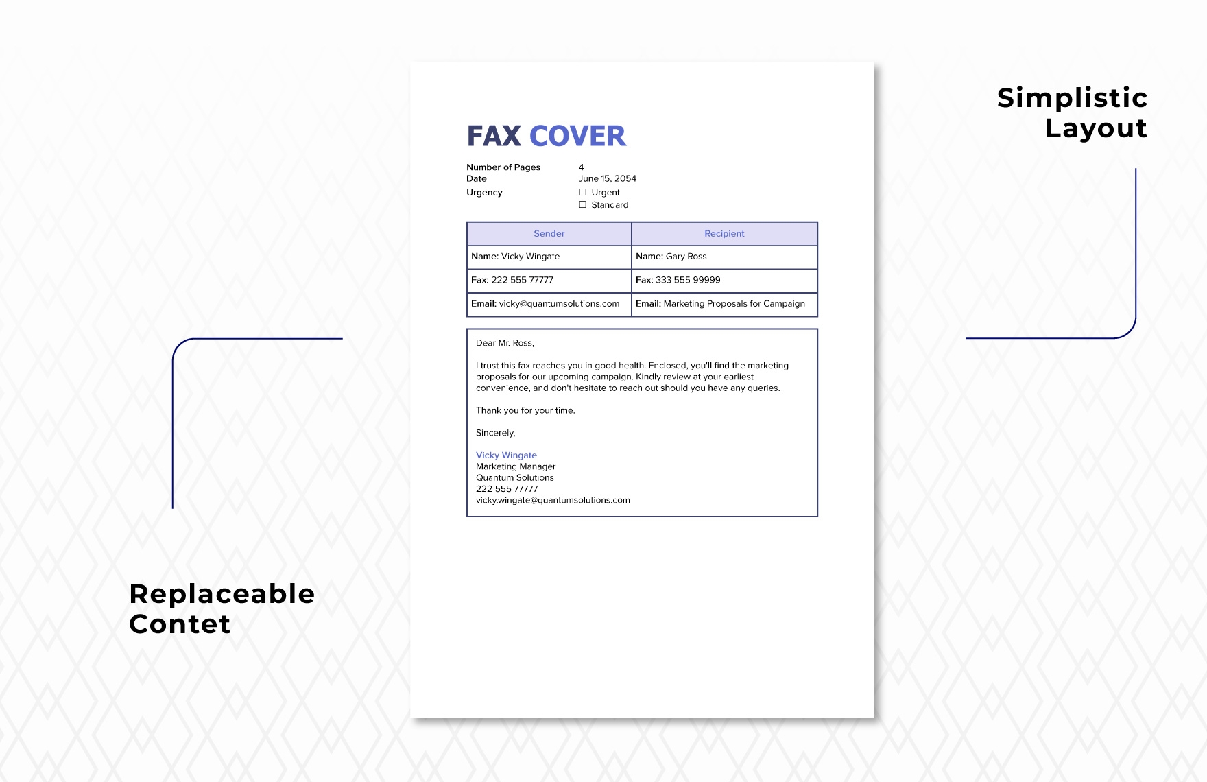 Fax Cover Letter Template In Apple Pages Word PDF Download 