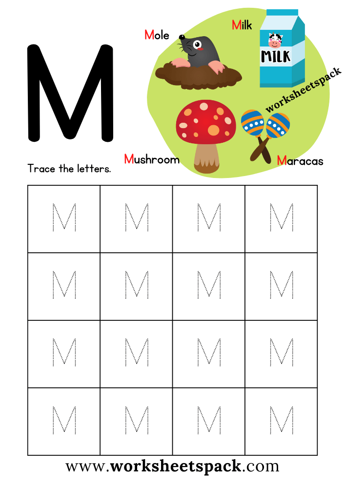 Free Letter M Printable Worksheets PDF Worksheetspack