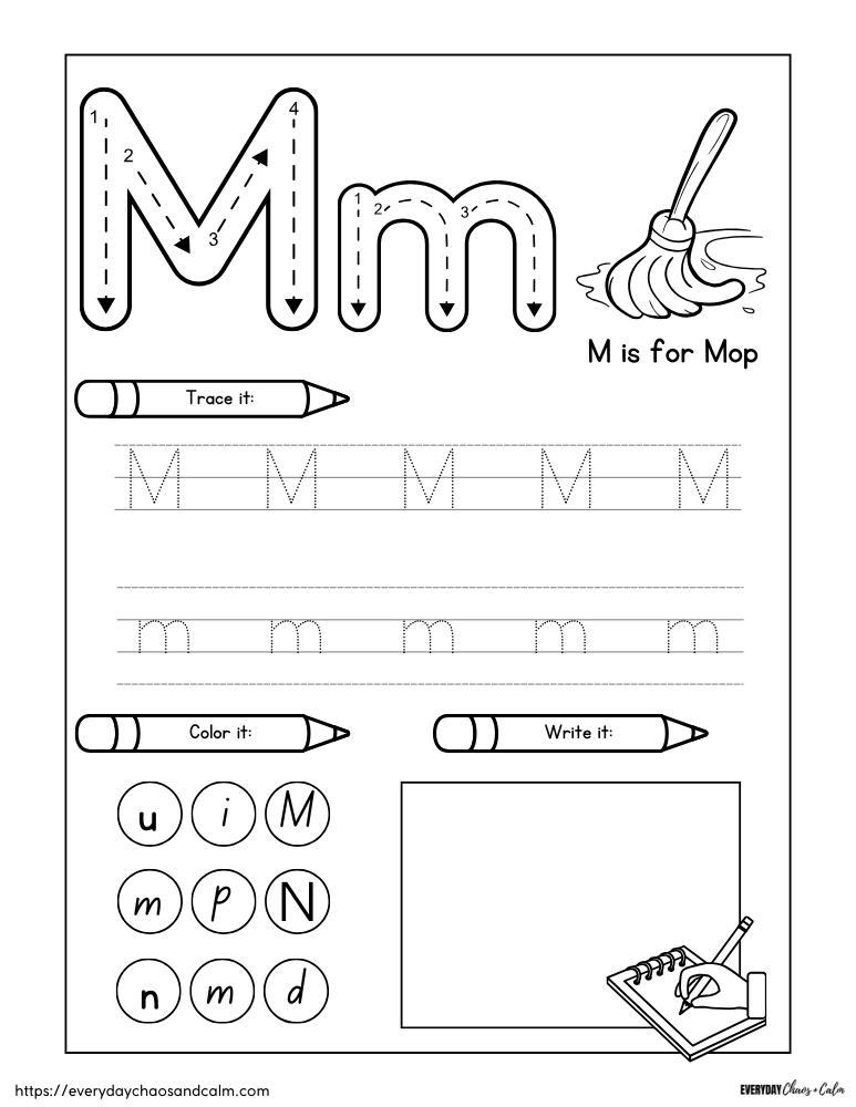 Free Printable Letter M Worksheets