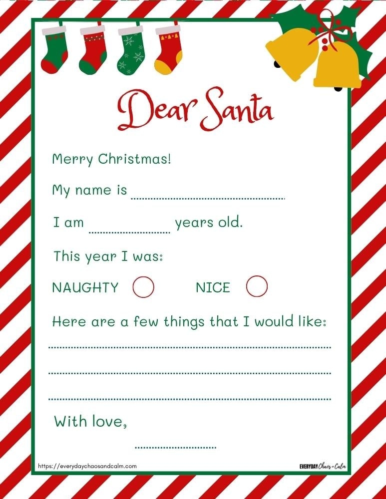 Get Your Free Santa Letter Template Printable Printables For Everyone