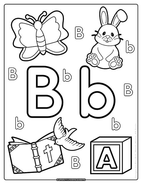 Letter B Coloring Pages For Preers Free Printable Infoupdate