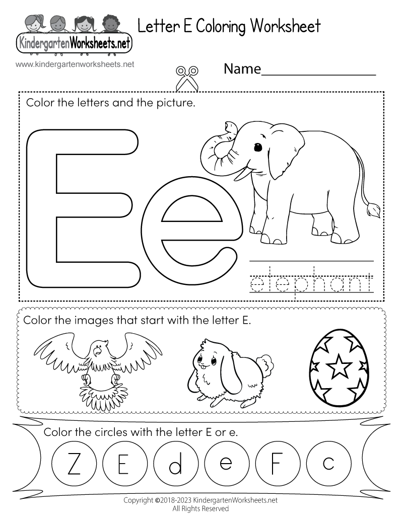 Letter E Worksheets Free Printables