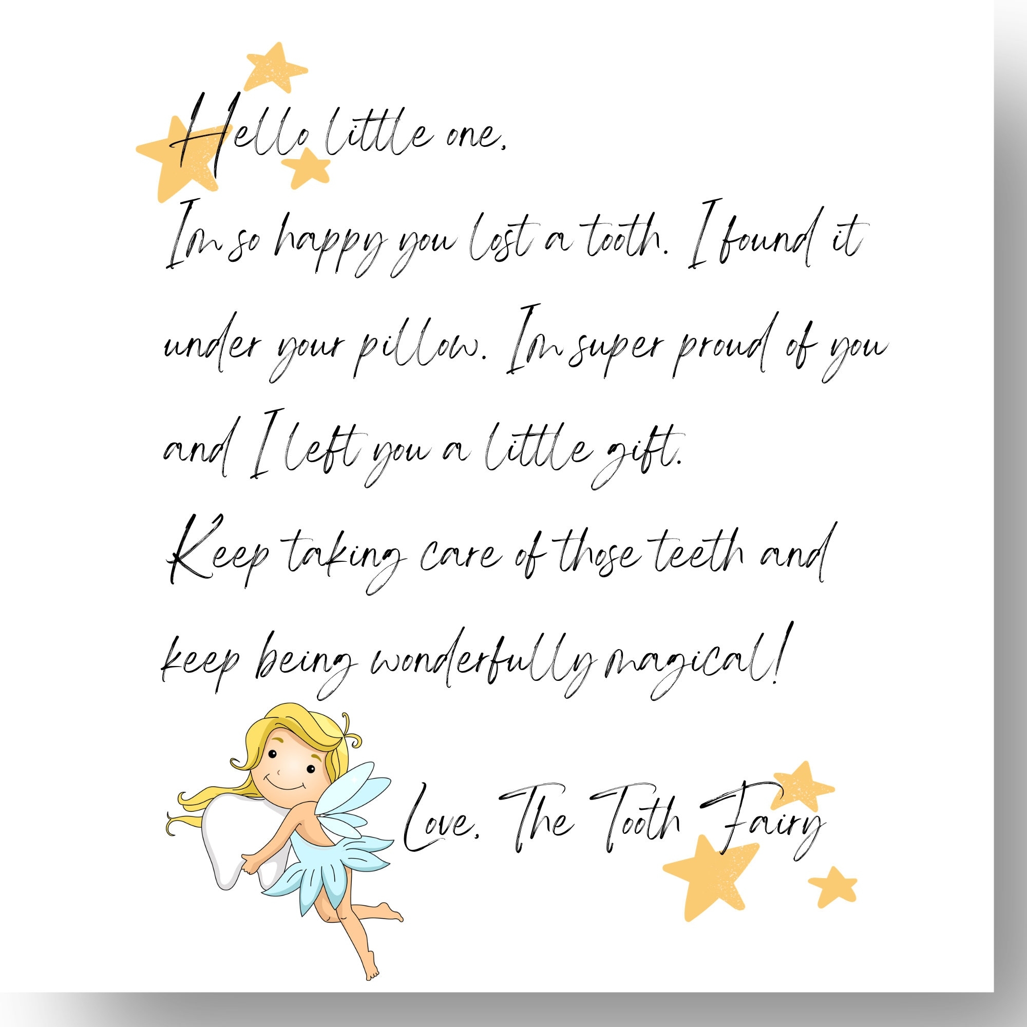 Letter From The Tooth Fairy Printable Etsy