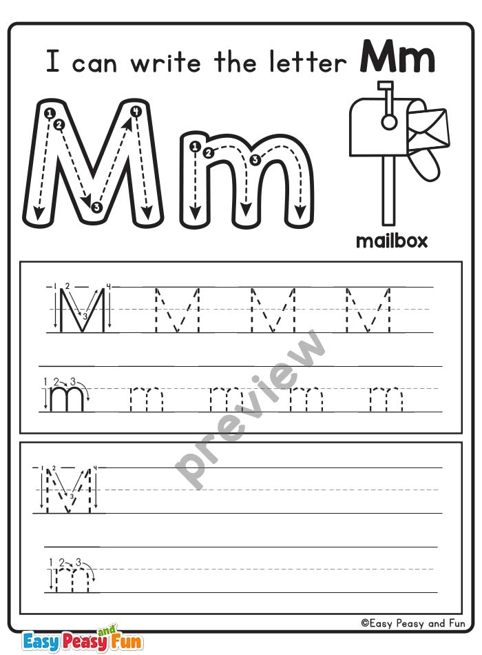 Letter M Worksheets For Preschool And Kindergarten Easy Peasy And Fun