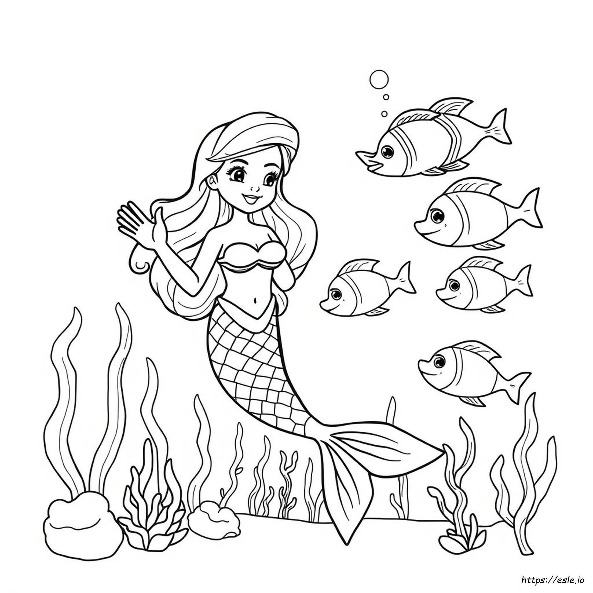 Mermaid Printable Coloring Sheet