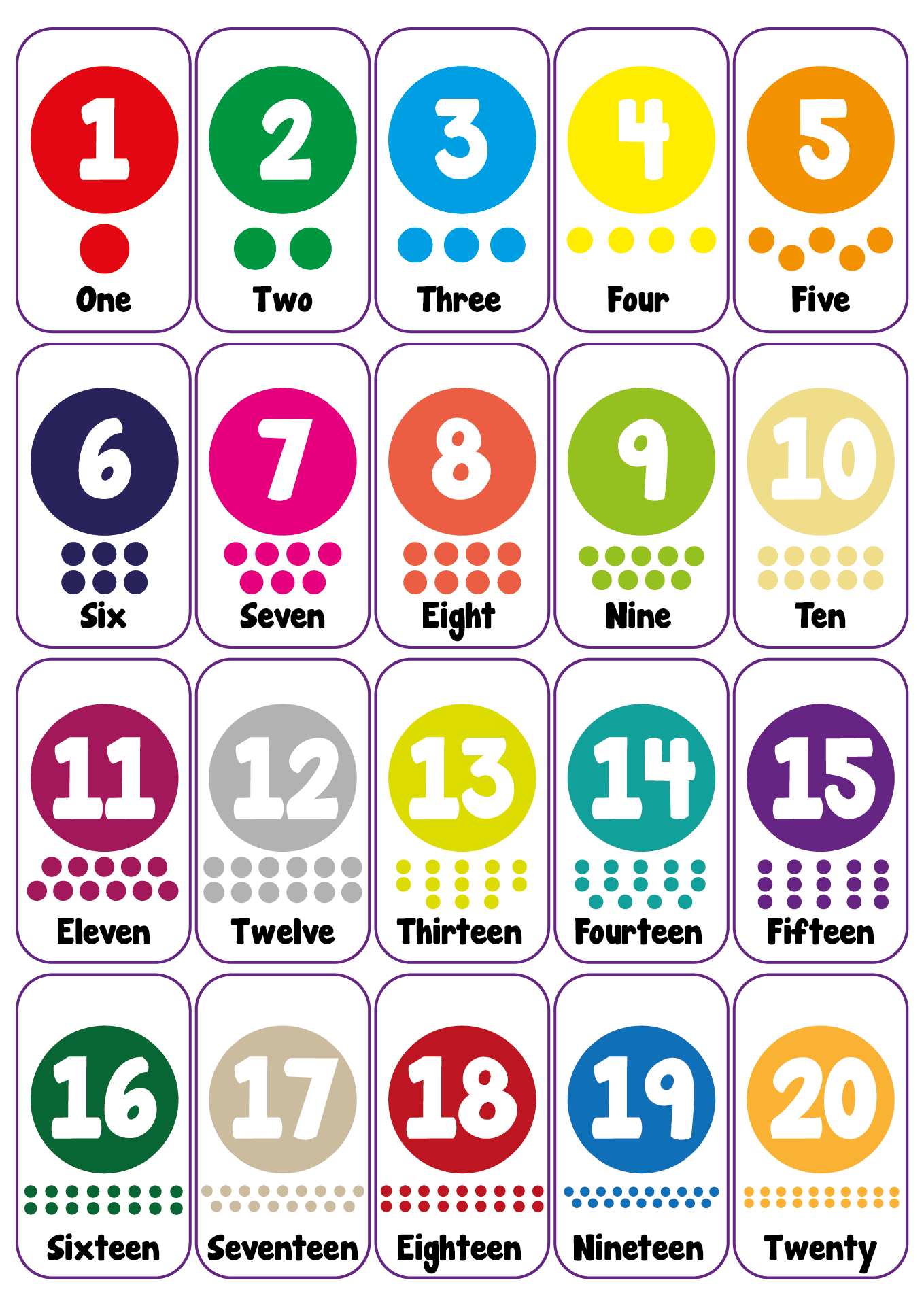 Numbers 1 To 20 Printable