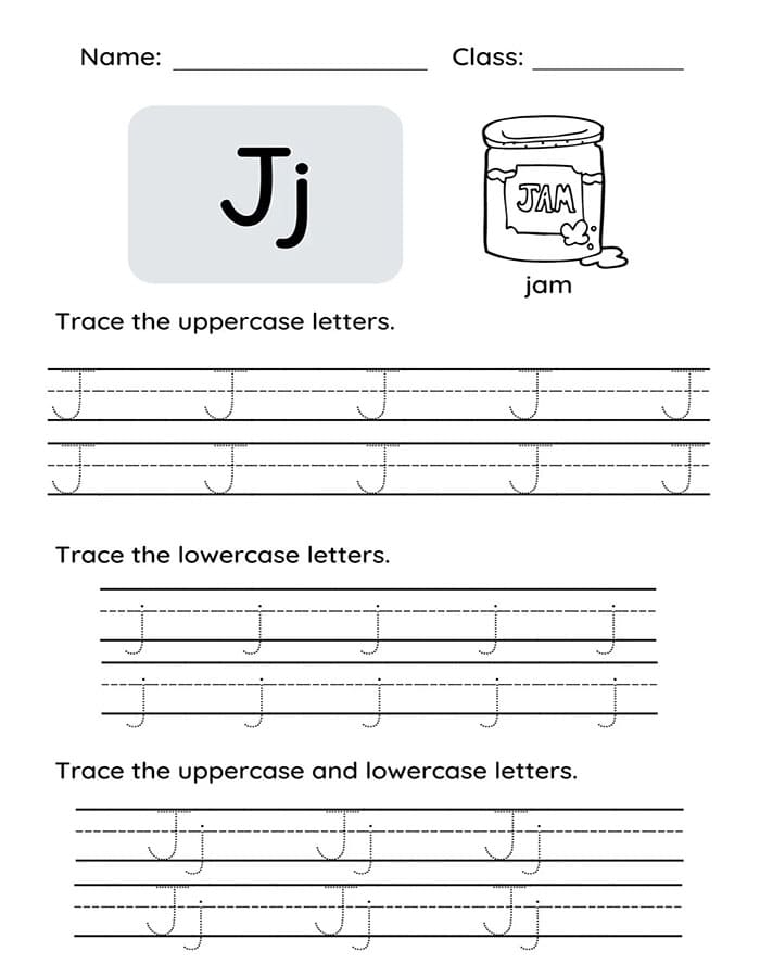 Printable Letter J Trace Free Download And Print For You 