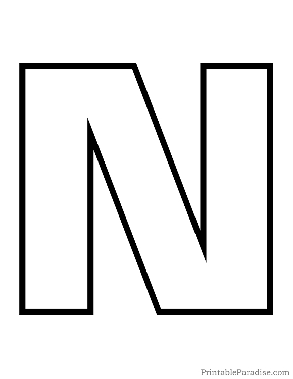 Printable Letter N Outline Print Bubble Letter N