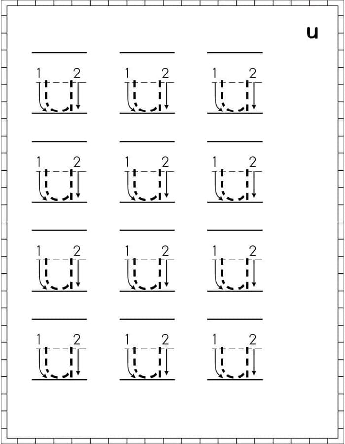 Printable Letter U Trace Free Download And Print For You