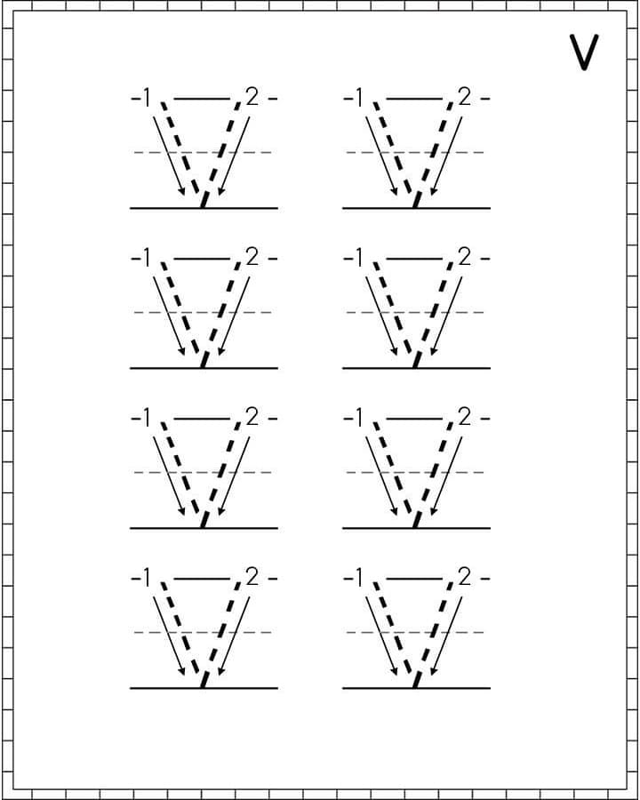 Printable Letter V Trace Free Download And Print For You 