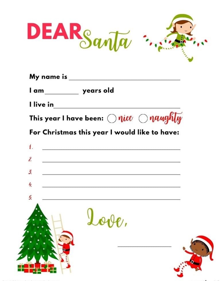 Printable Santa Letter Template Photo Download Free Free Download And 