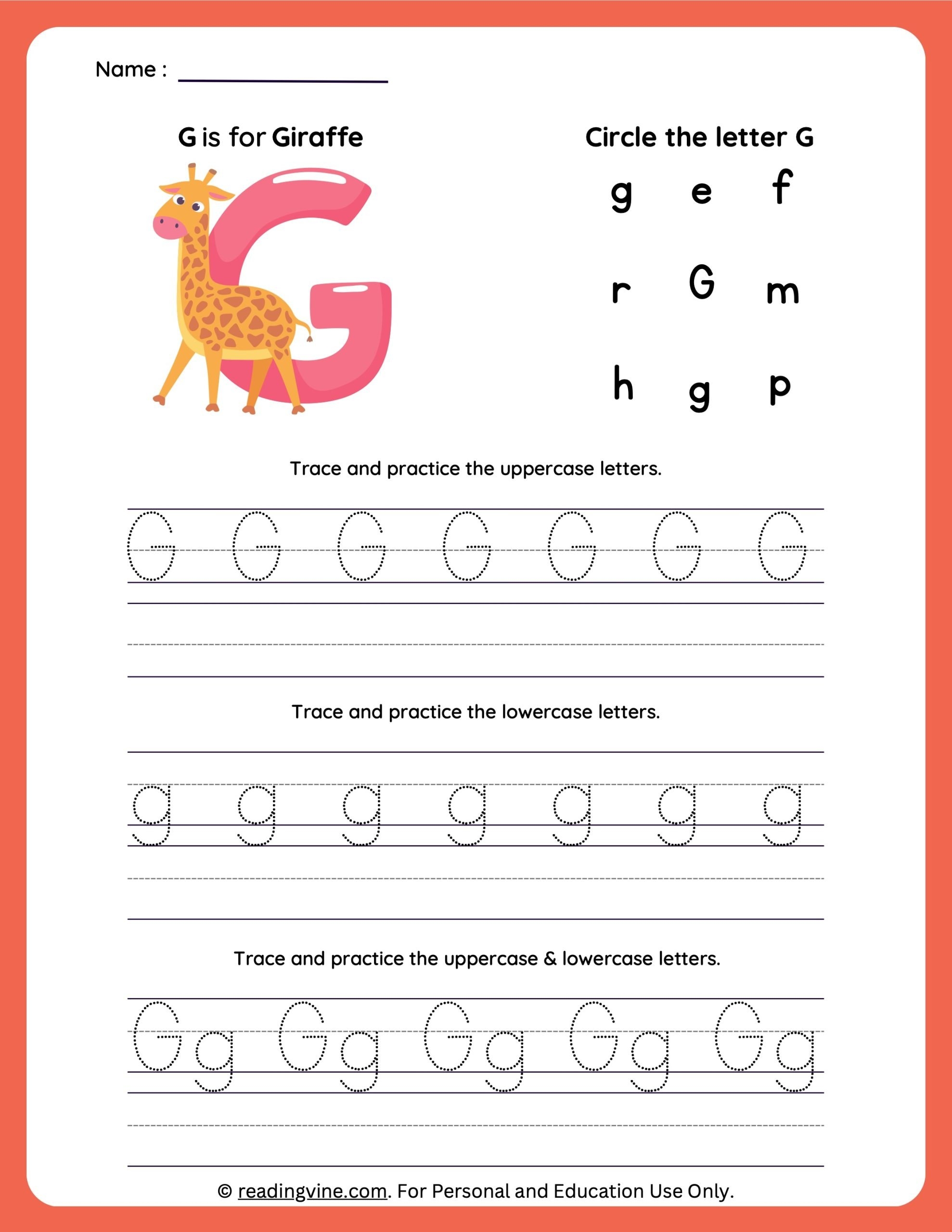 Trace Letter G Worksheets Pre Infoupdate