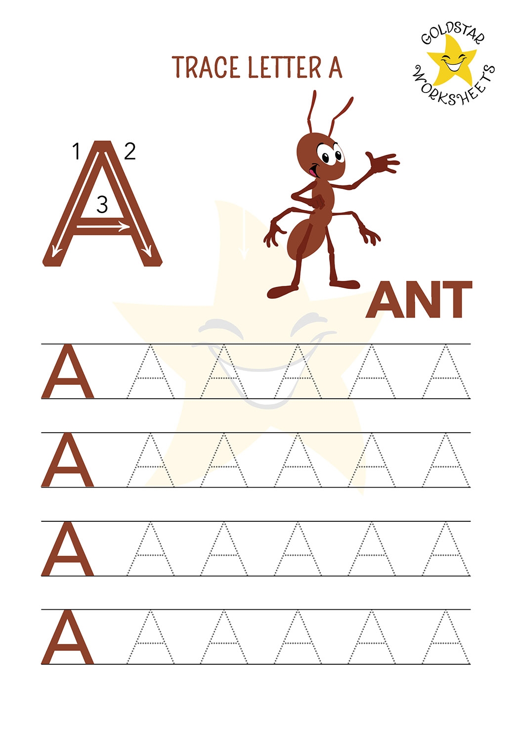 Traceable Letter A Worksheet Printable Alphabet Practice For Kids
